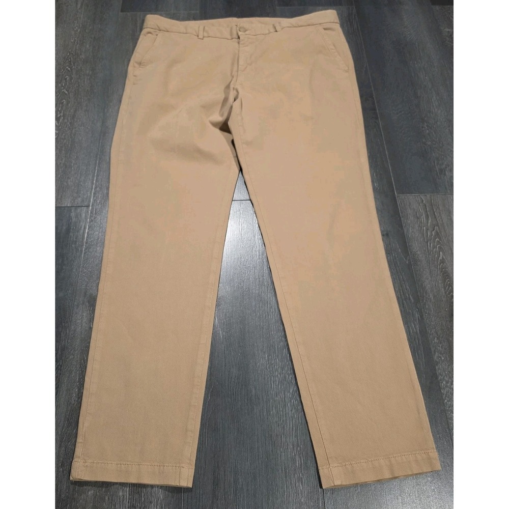 Hugo Boss Performance Kaiton1 Chino Pants Men 38x32 Beige Stretch Smart Slim Fit
